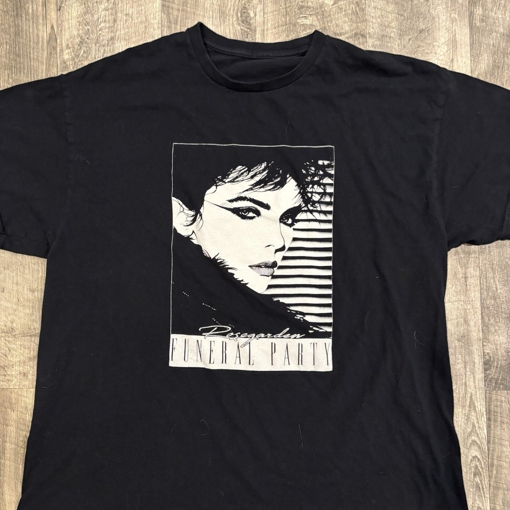 Vintage Rosegarden Funeral Party Band T Shirt 90s Y2K Black Faded Men's Large